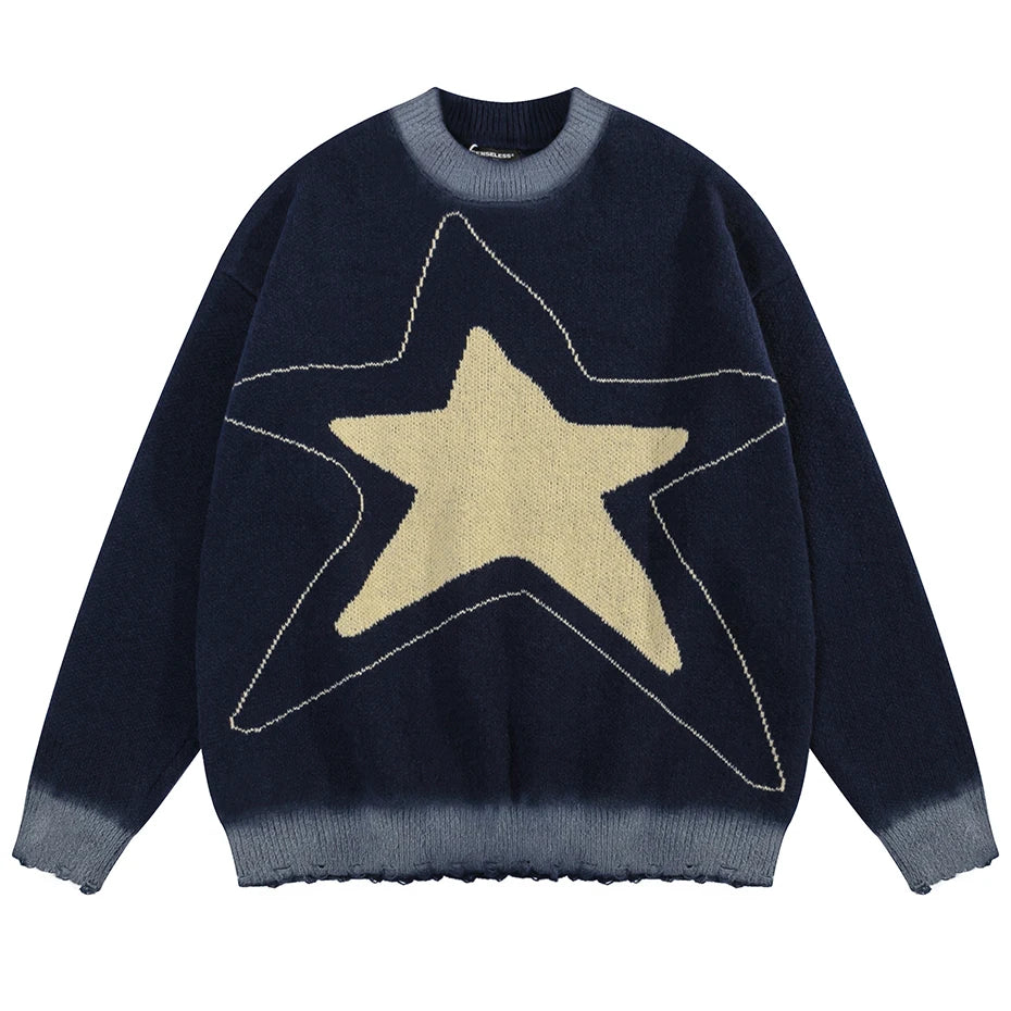 BIG STAR HUG - Knitted Wool Oversized Sweater, Men's Sweater, Knitted Sweater