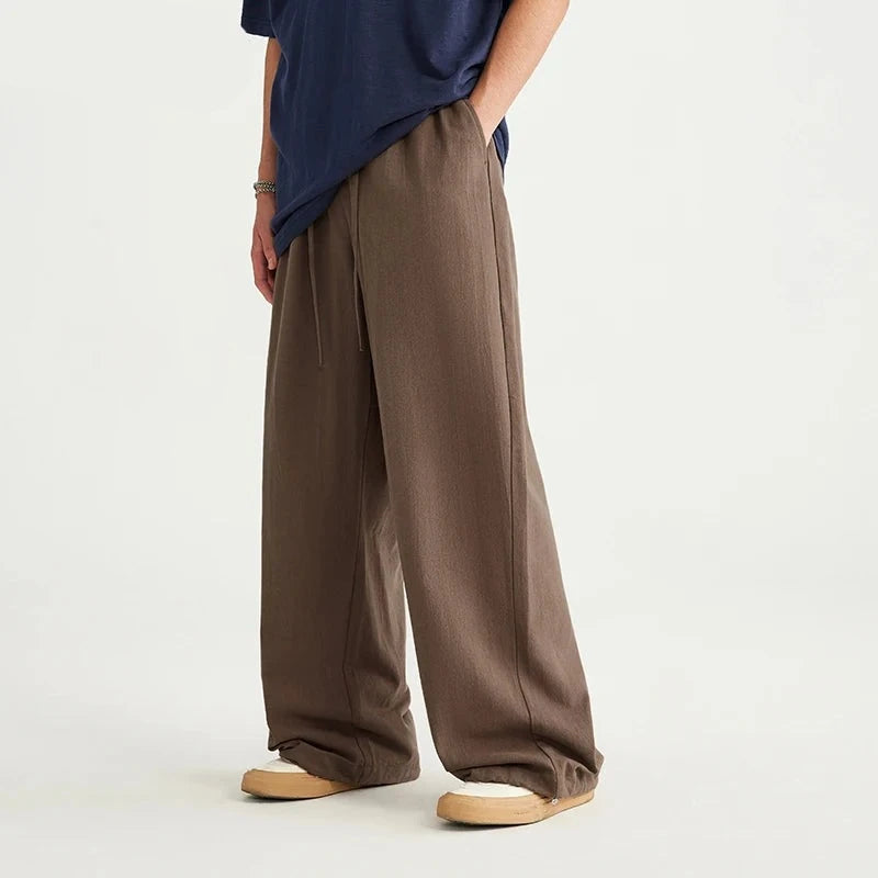 Bamboo Cotton Linen Wide Leg Pants, Oversized Pants, Men's Pants, Cotton Linen Pants