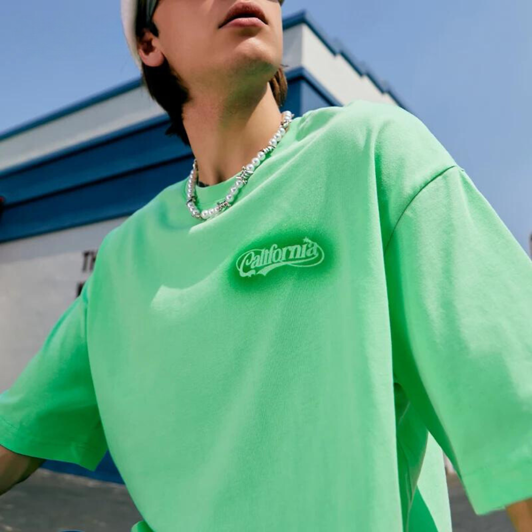 "California" - Oversized loose fit T-shirt, summer men's tshirt, oversized tshirt