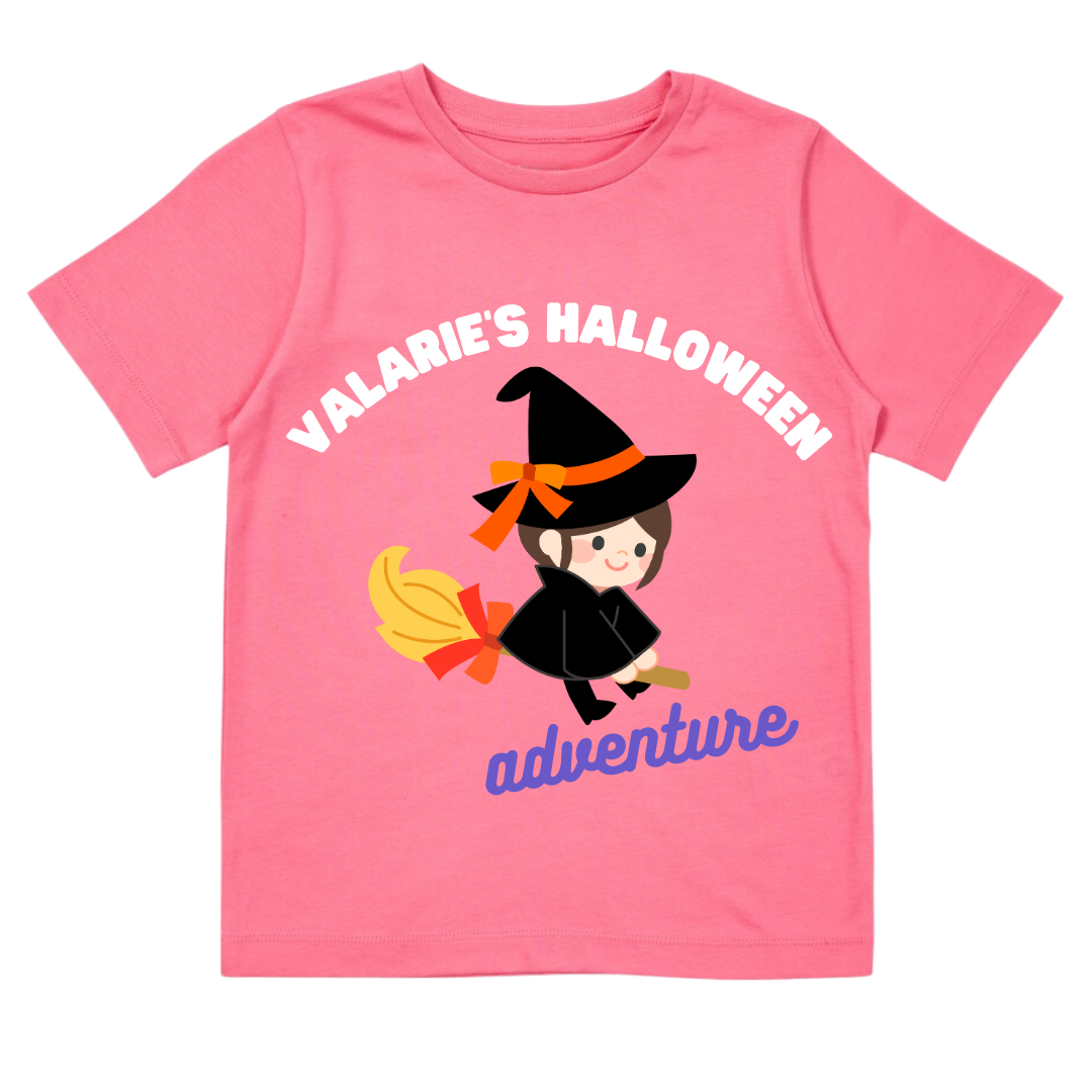 Halloween Adventure Tshirt, Customisable T-shirt for kids, 100% cotton
