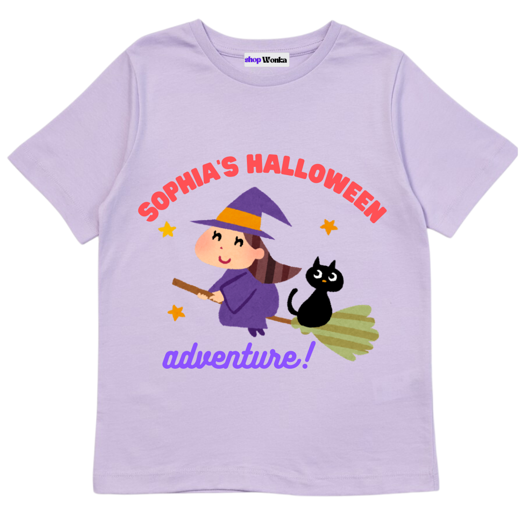 Halloween adventure, 100% cotton, customisable t-shirt