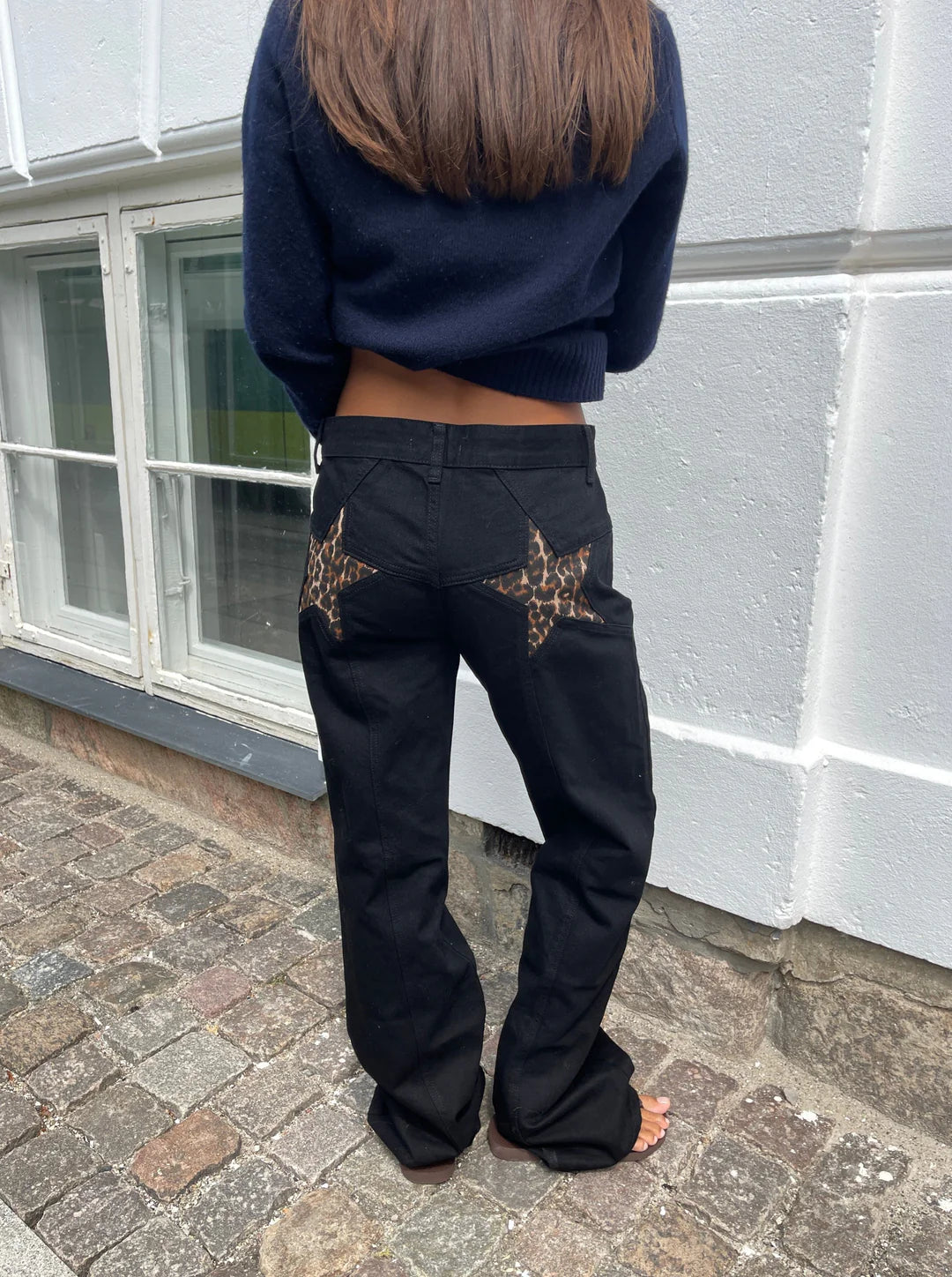 Embroidered Leopard Tara Loose Fit Jeans