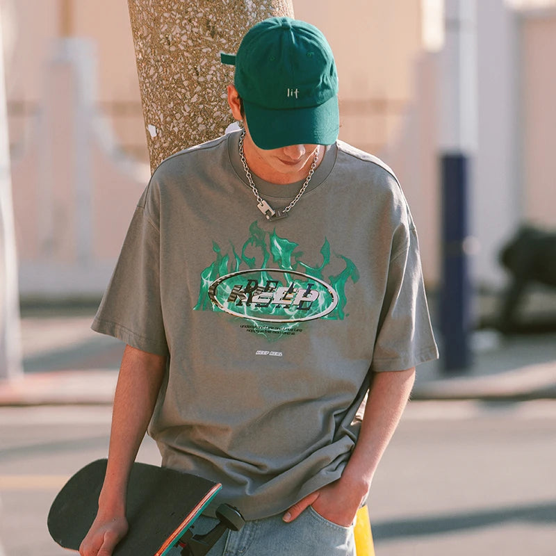 "Keep Real" - Drop Shoulder T-shirt, oversized tshirt, summer men's tshirt