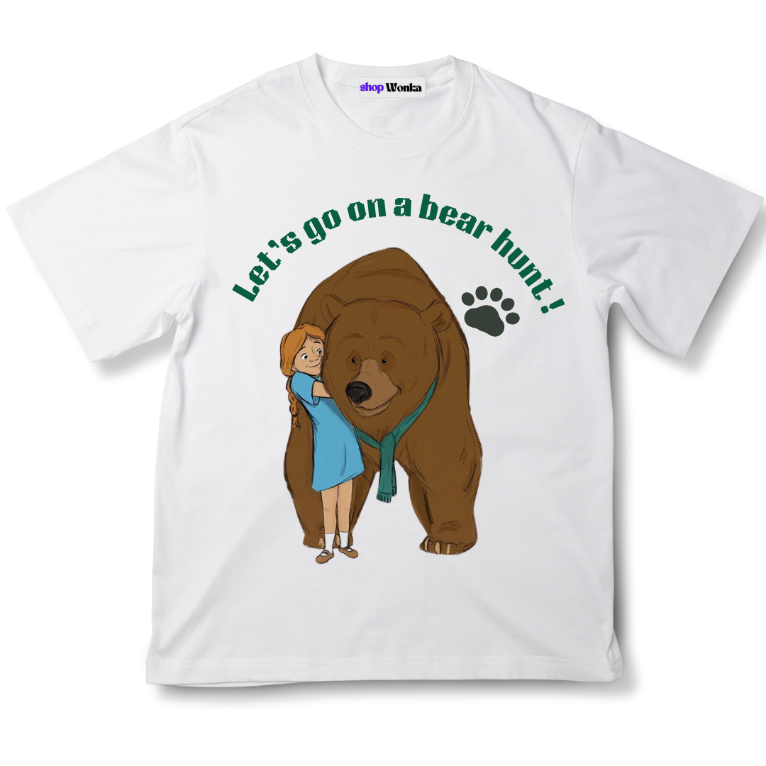 lets go on a bear hunt, 100 cotton, customisable t-shirt