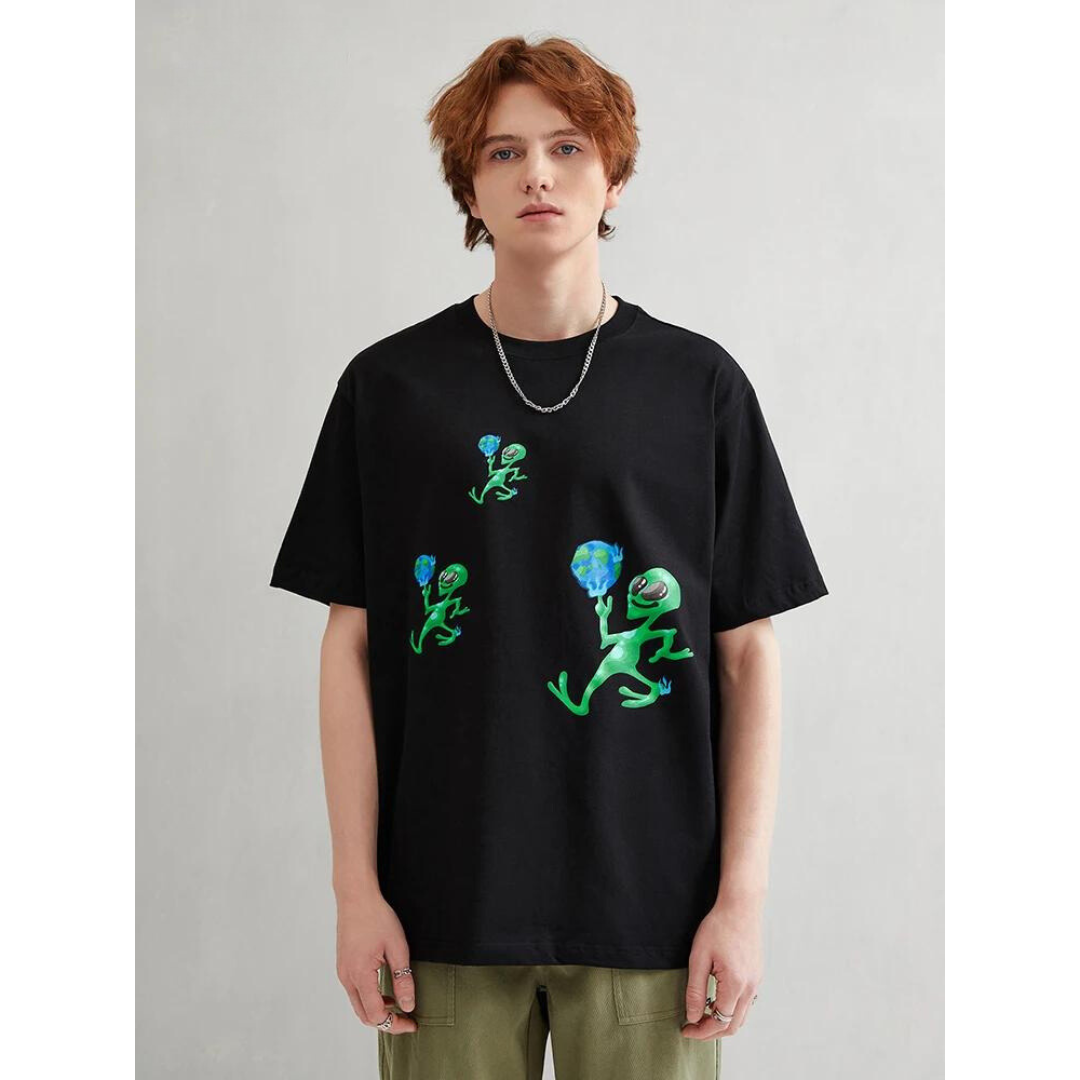 Lil Aliens - Loose Fit T-shirt, oversized tshirt, summer men's tshirt