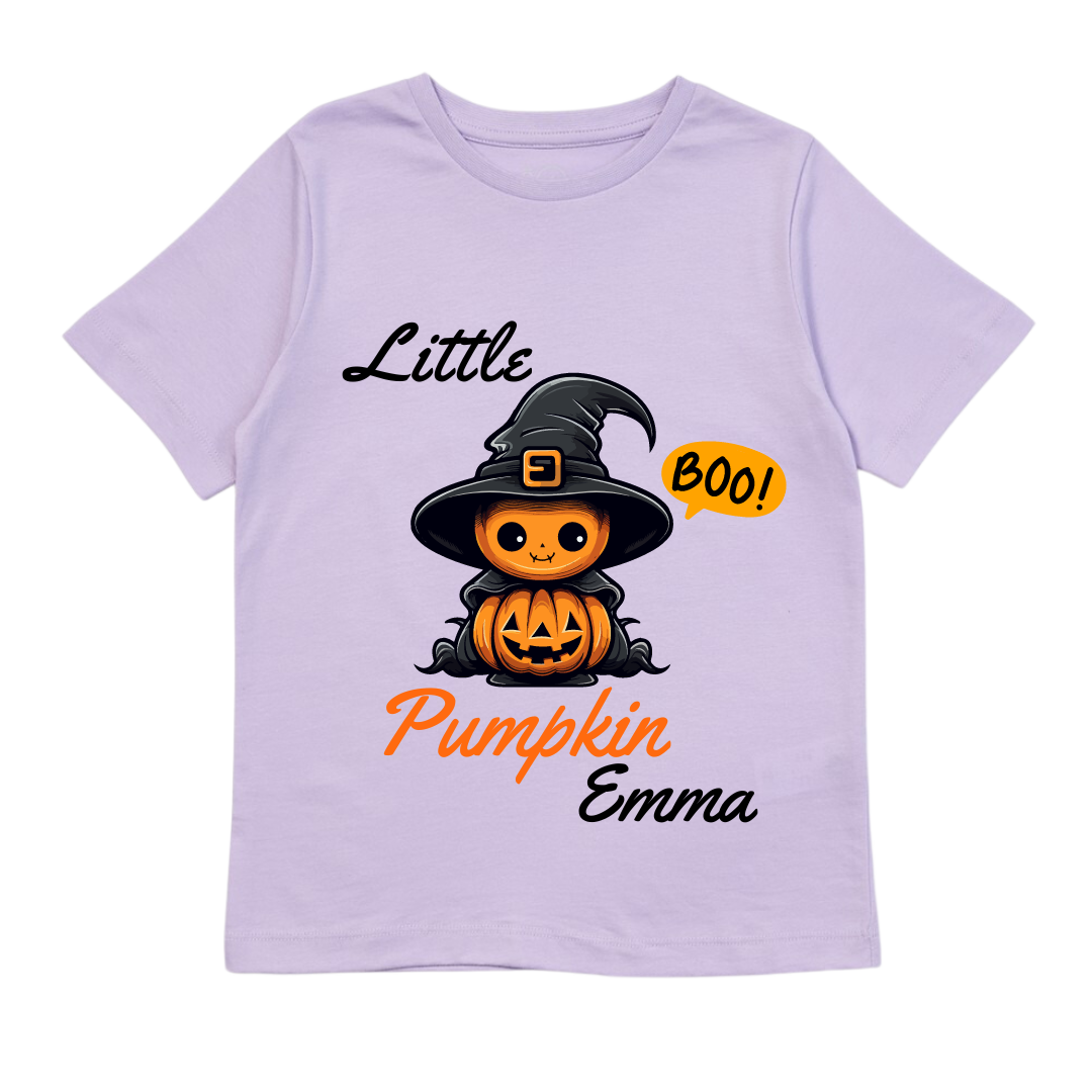 Halloween pumpkin, kids t-shirt, customisable t-shirt for kids, 100% cotton