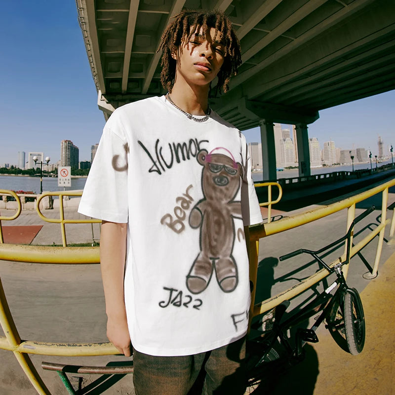 "Bear" - Custom Sprayed-Graffiti Printed T-shirt