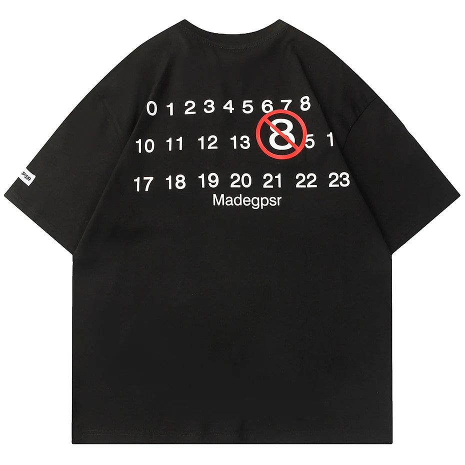 8 ONE OUT - Loose Fit Letter Embroidery T-shirt