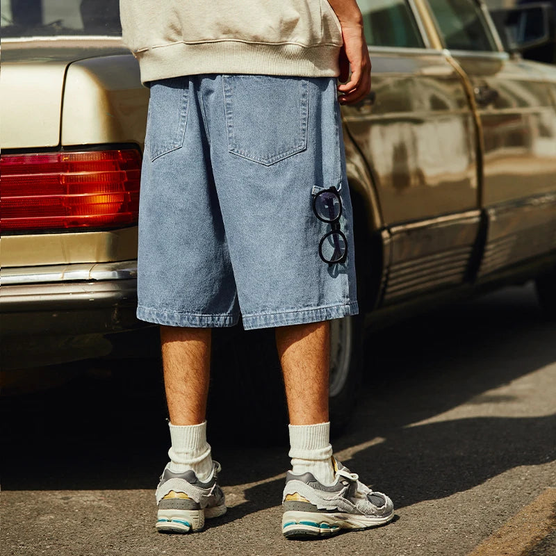 Vintage Washed Loose Straight Denim Shorts