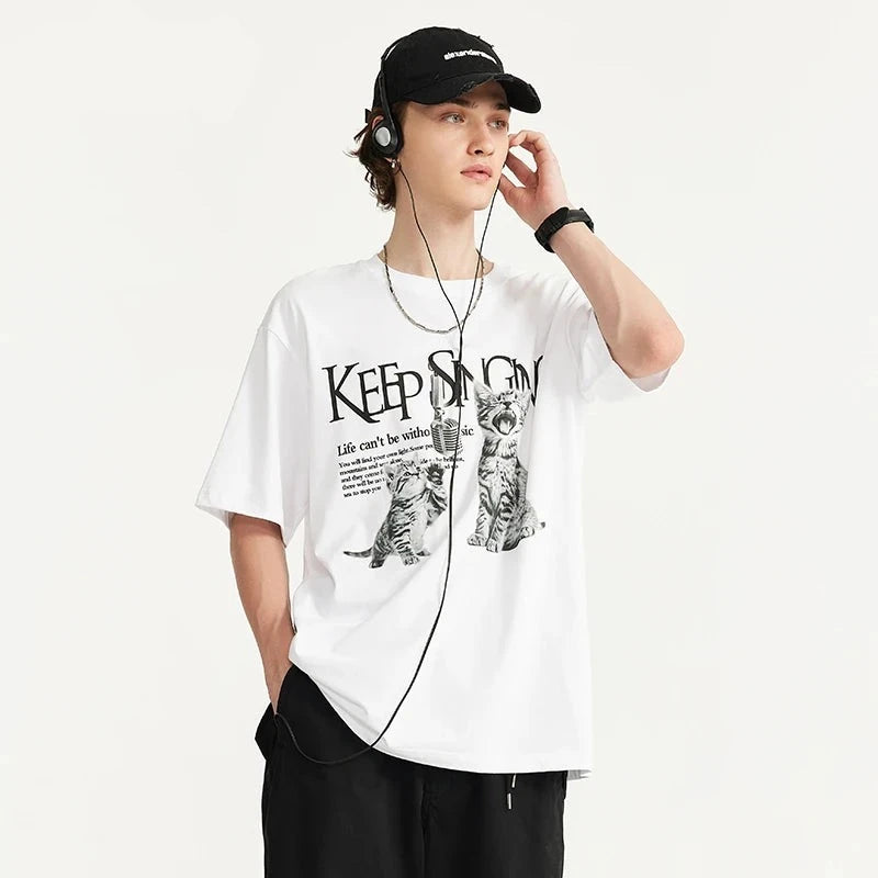 "Keep Singing" - Oversized Drop Shoulder T-shirt