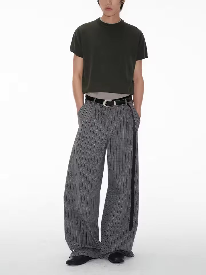 Oversized Baggy Plaid Wide Leg Pants