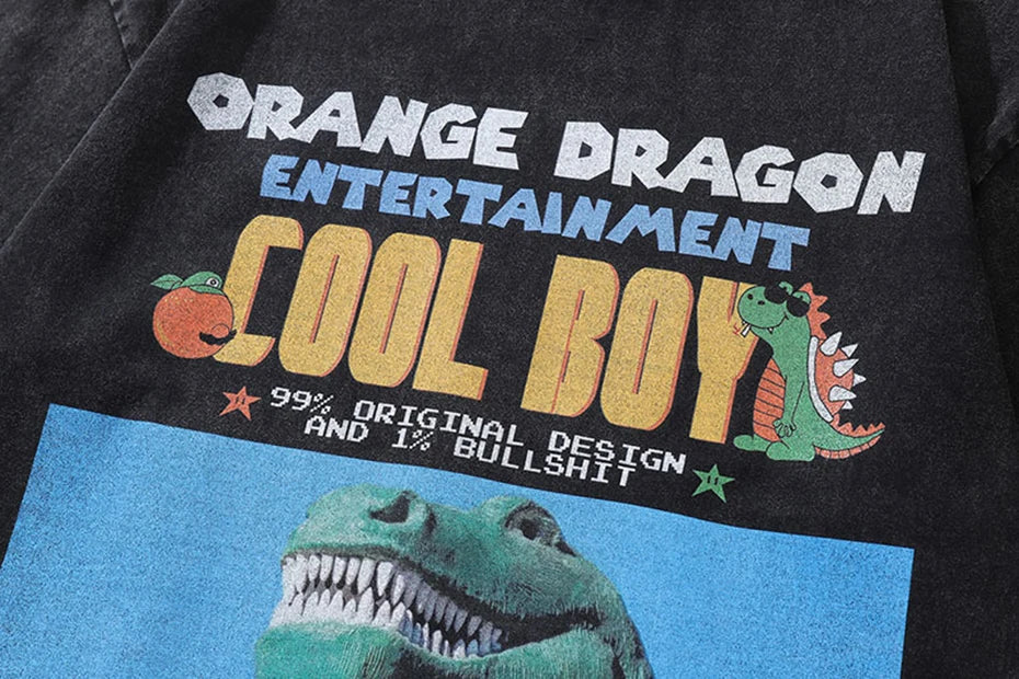 COOL BOY? - Oversized Washed Cotton T-shirt