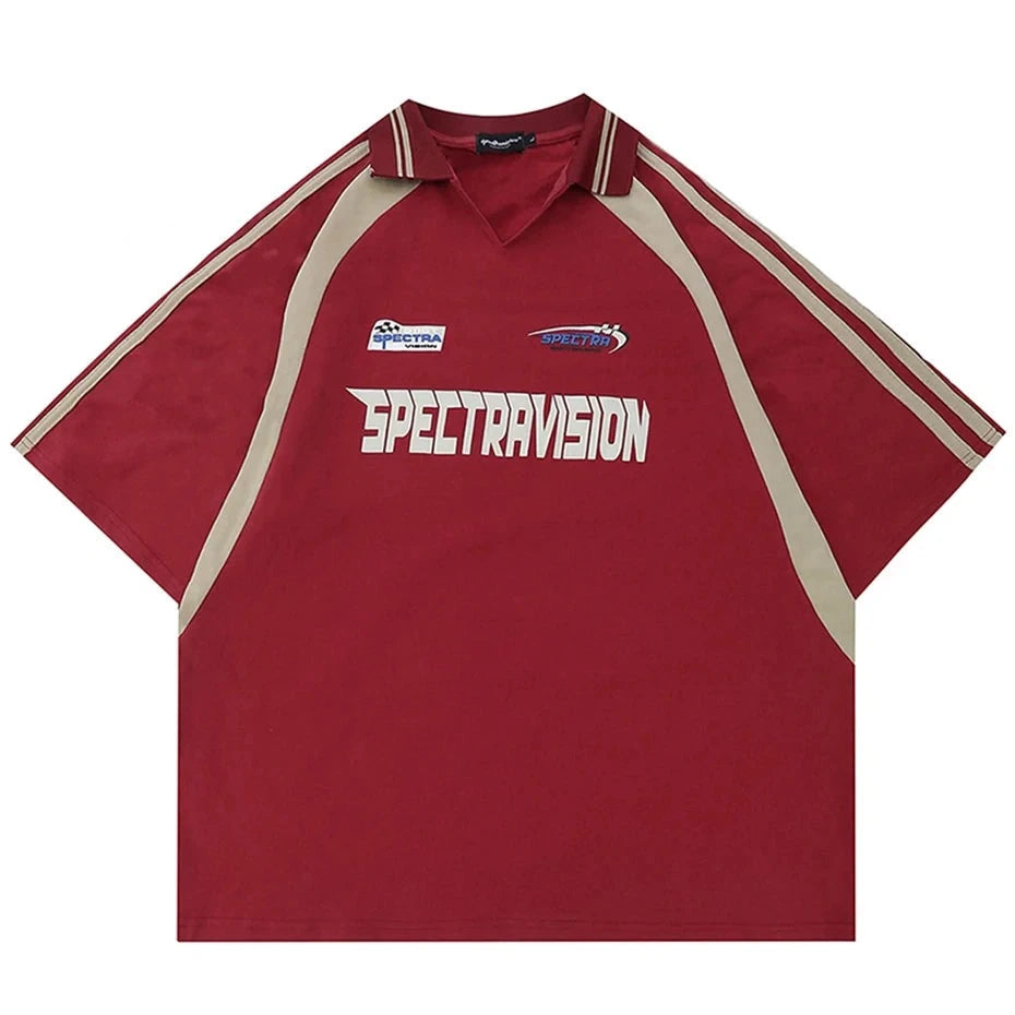 SPECTRAVISION - Vintage Oversized Polo, summer men's tshirt
