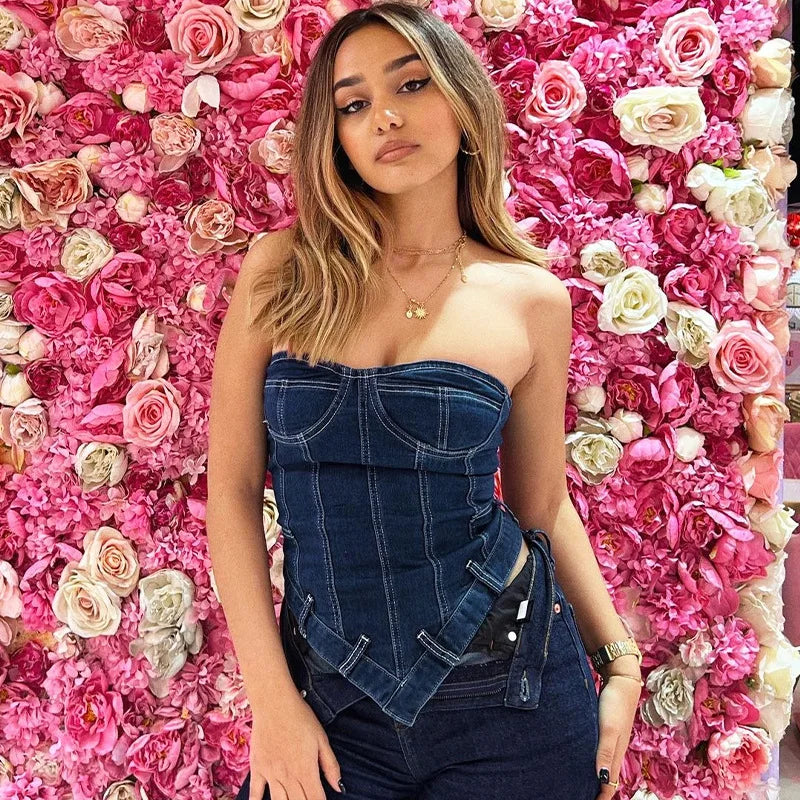 SUPERDOWN - Denim Busiter Corset