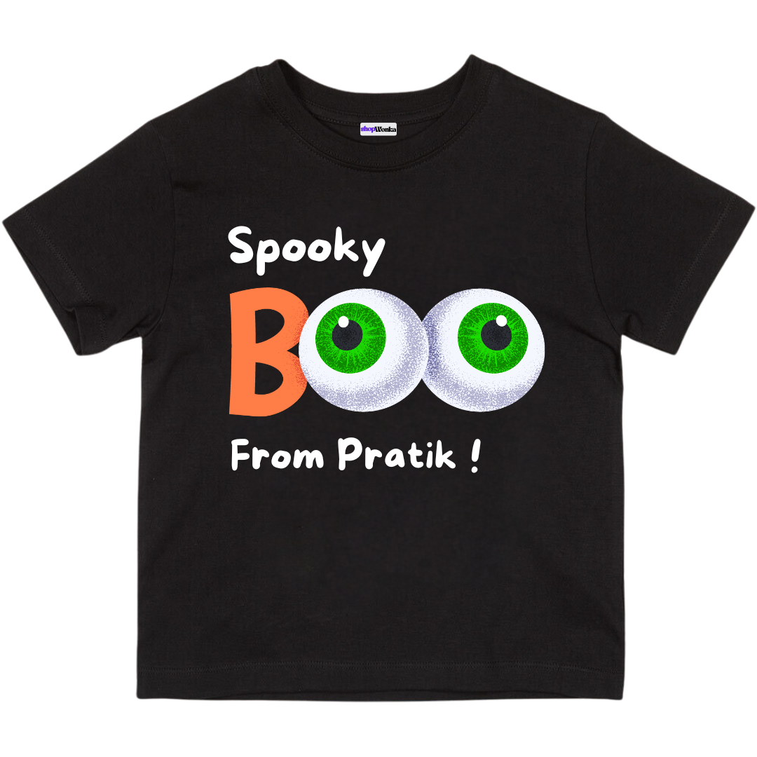 Spooky boo, customisable t-shirt, 100% cotton, Halloween kids t-shirt