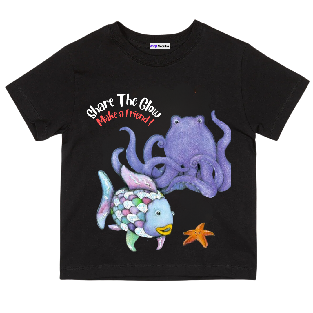 The Rainbow Fish ,Customisable Kids T-shirt, 100% cotton