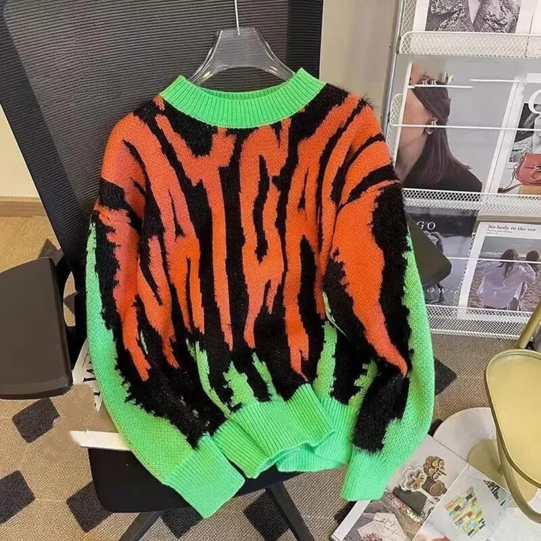 The "Faux Real" Zebra Knit Pullover