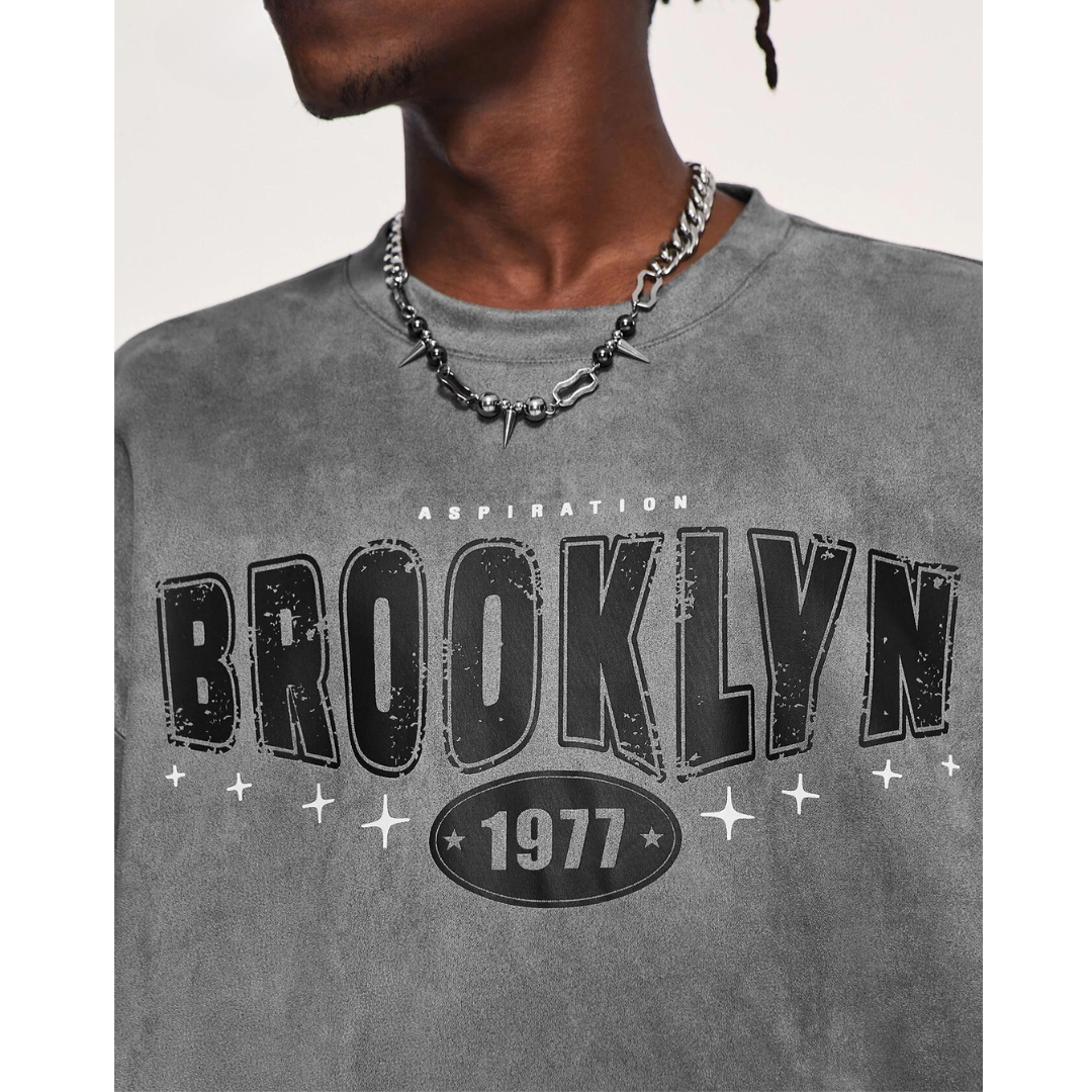 "Brooklyn 1977" - Heavyweight Suede Oversized T-shirt