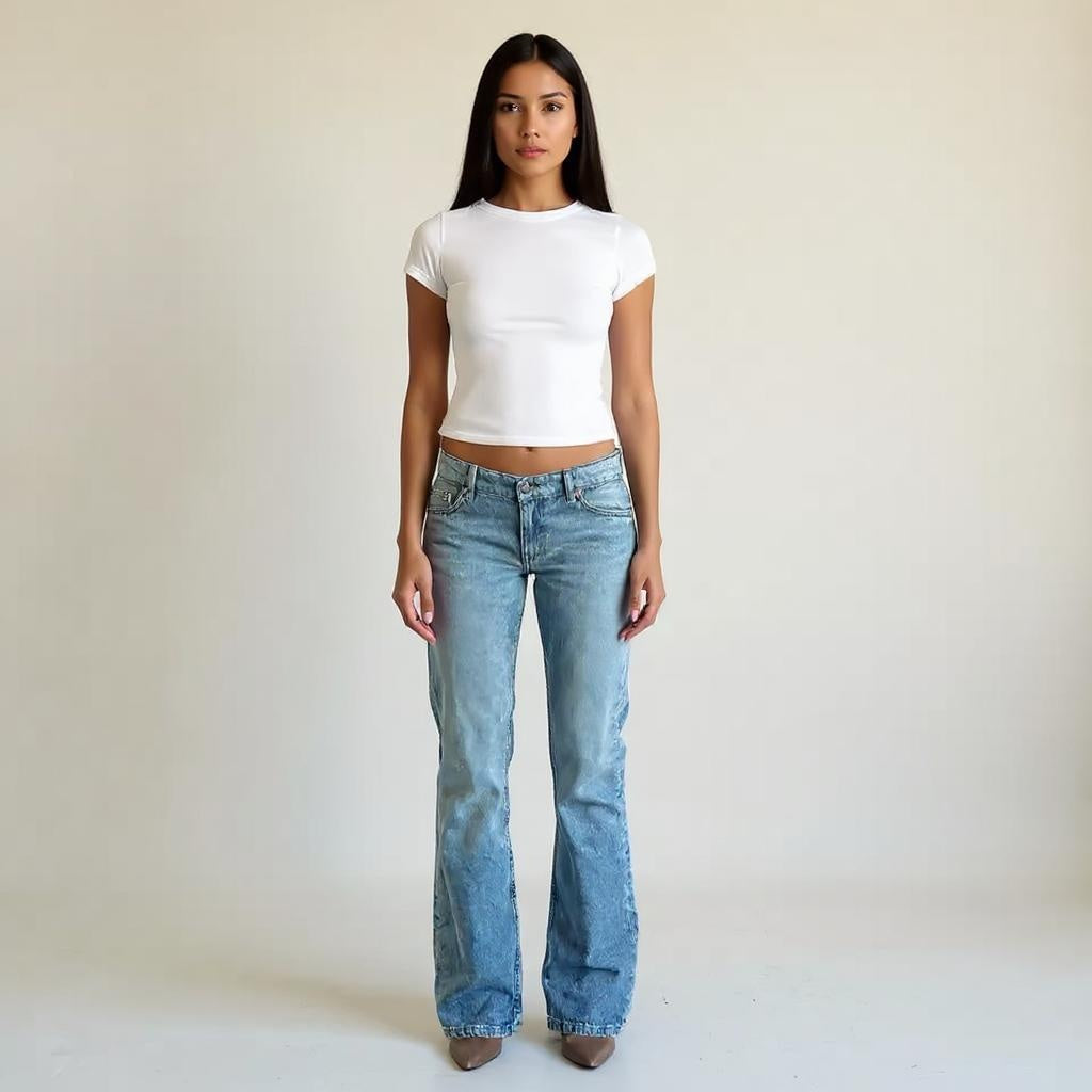 Low Rise Bootleg Jeans Light Wash