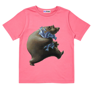 The Very Hungry Bear - Customisable Kids T-shirt (Pink)