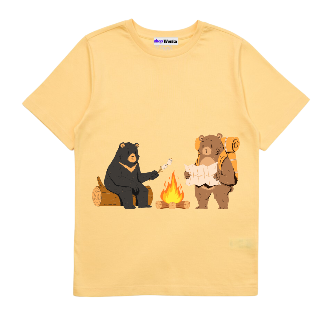 The Very Hungry Bear - Customisable Kids T-shirt (Yellow)