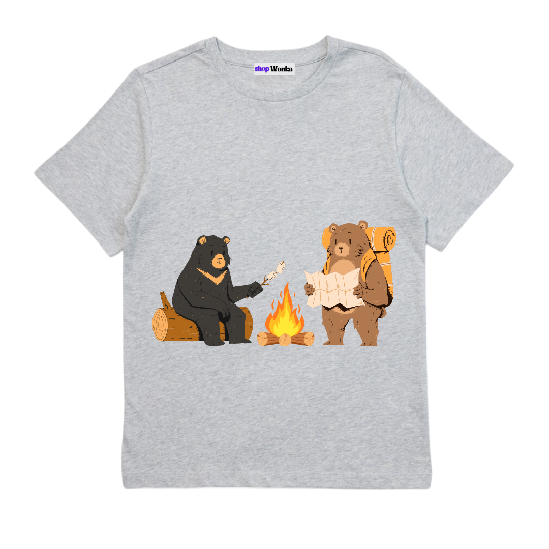 The Very Hungry Bear - Customisable Kids T-shirt (Gray)