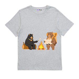 The Very Hungry Bear - Customisable Kids T-shirt (Gray)