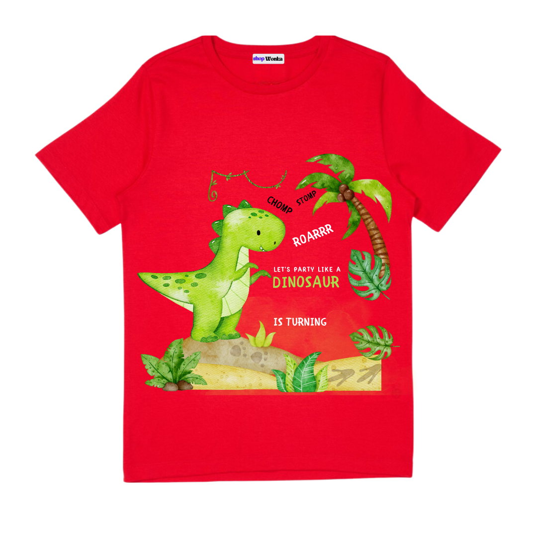 Customisable Birthday T-shirt - Dinosaur Themed