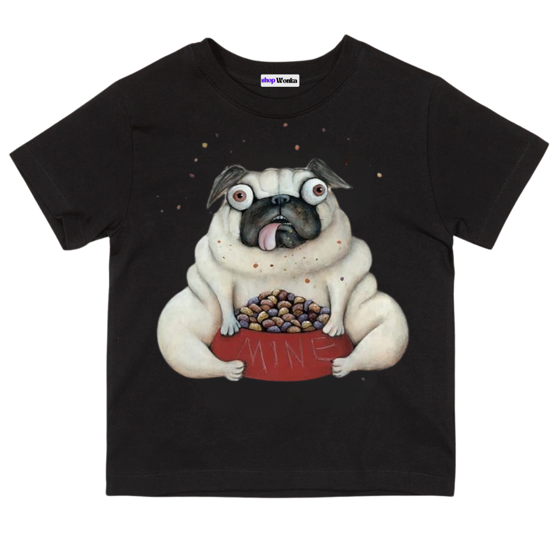 Pig The Pug & Snacks - Kids Customisable T-shirt