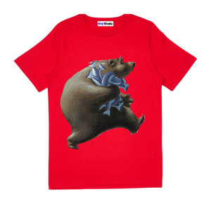 The Very Hungry Bear - Customisable Kids T-shirt (Red)