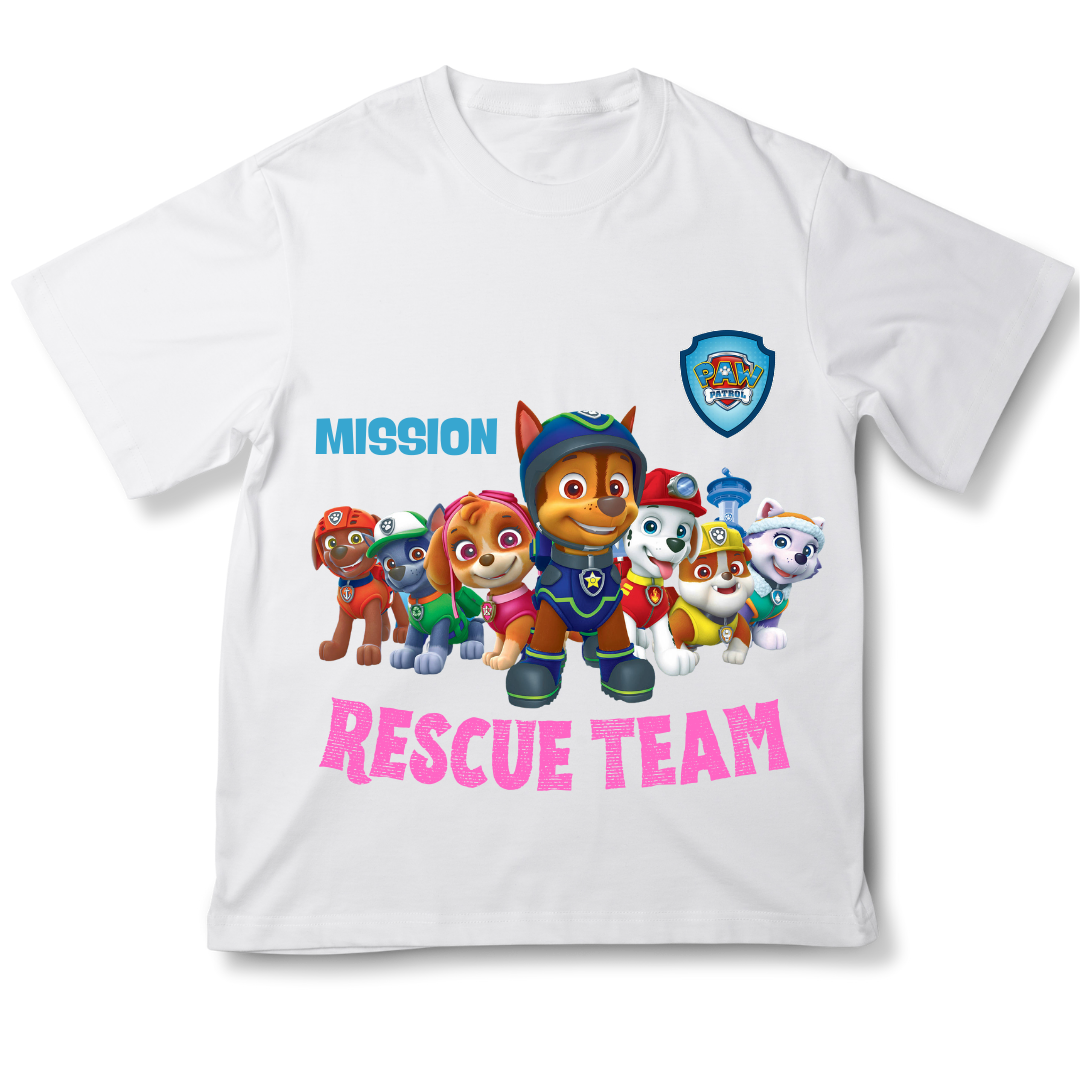 Paw Patrol Mission Rescue Team - Customisable Kids T-shirt