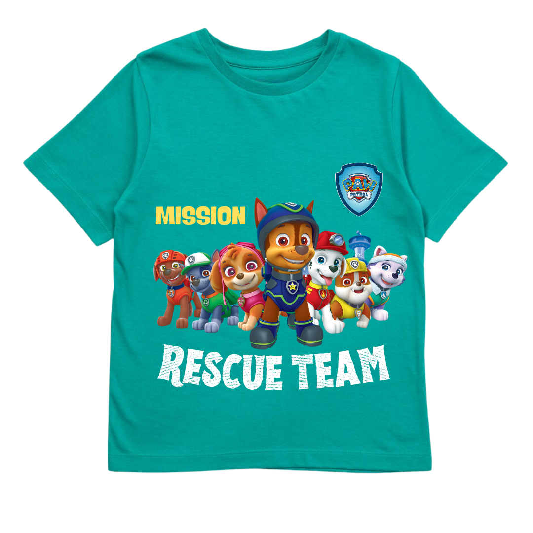 Paw Patrol Mission Rescue Team - Customisable Kids T-shirt