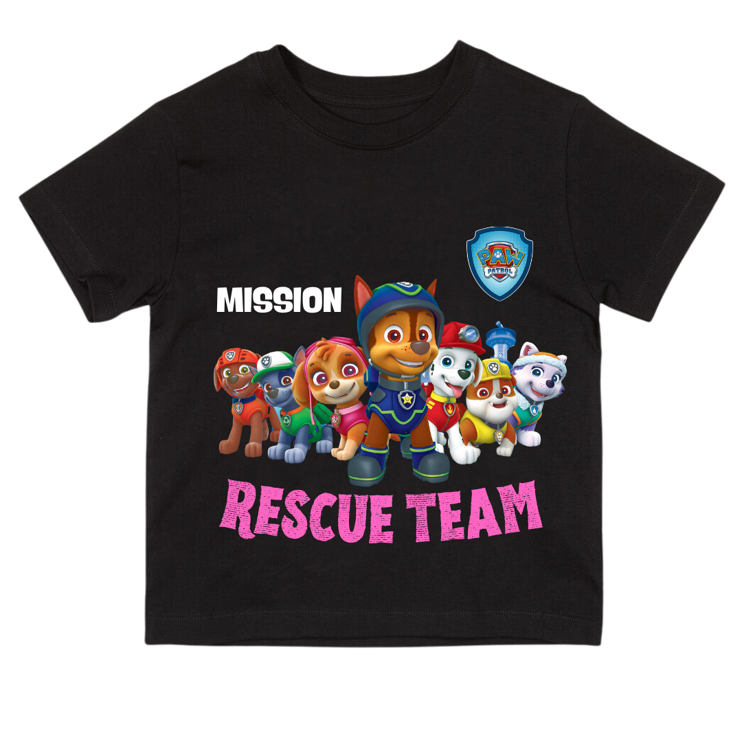 Paw Patrol Mission Rescue Team - Customisable Kids T-shirt