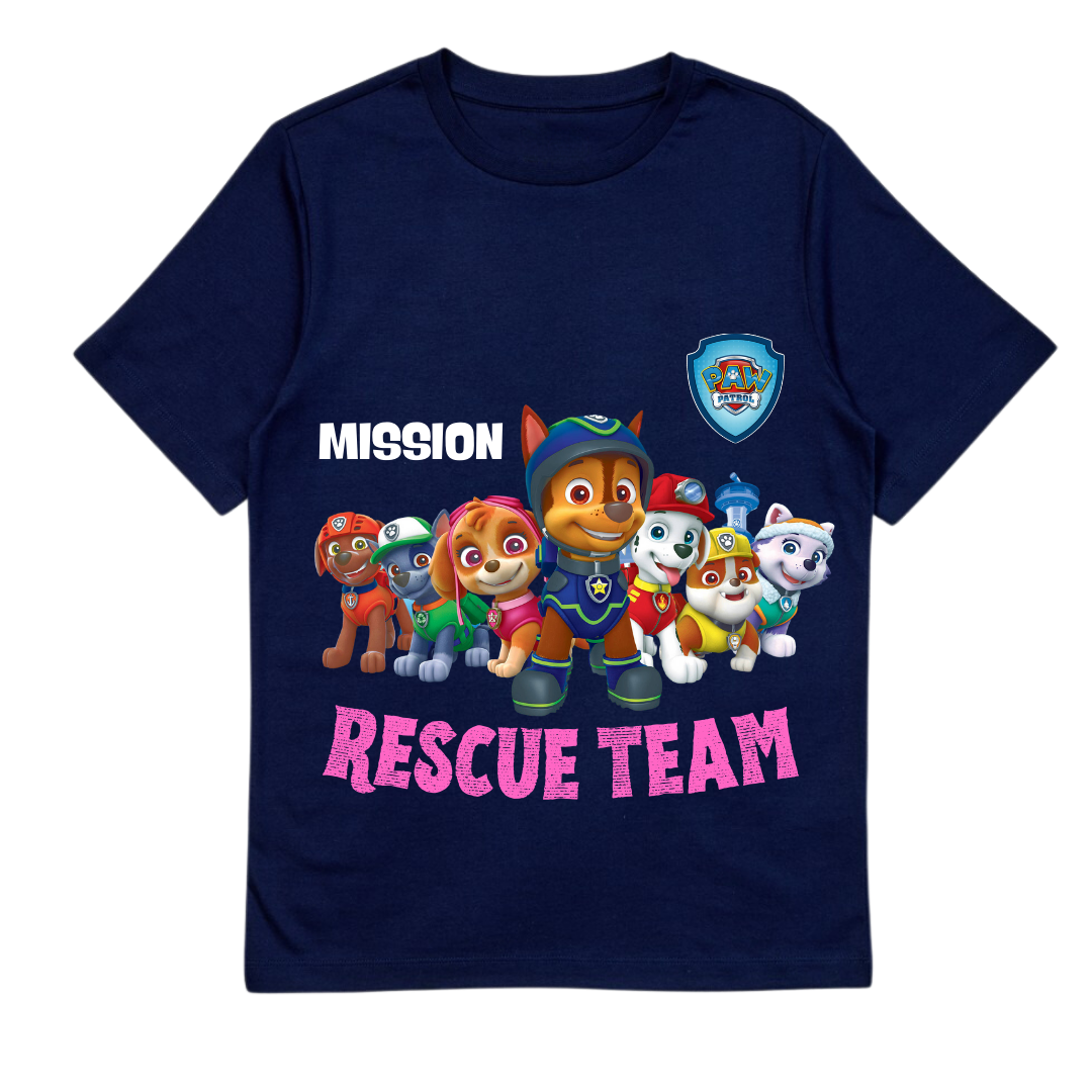 Paw Patrol Mission Rescue Team - Customisable Kids T-shirt