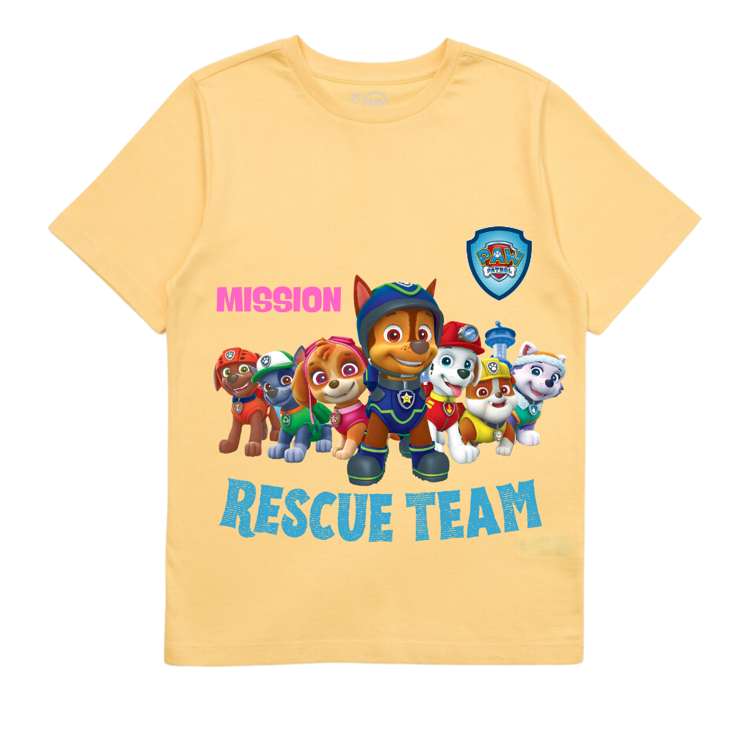 Paw Patrol Mission Rescue Team - Customisable Kids T-shirt