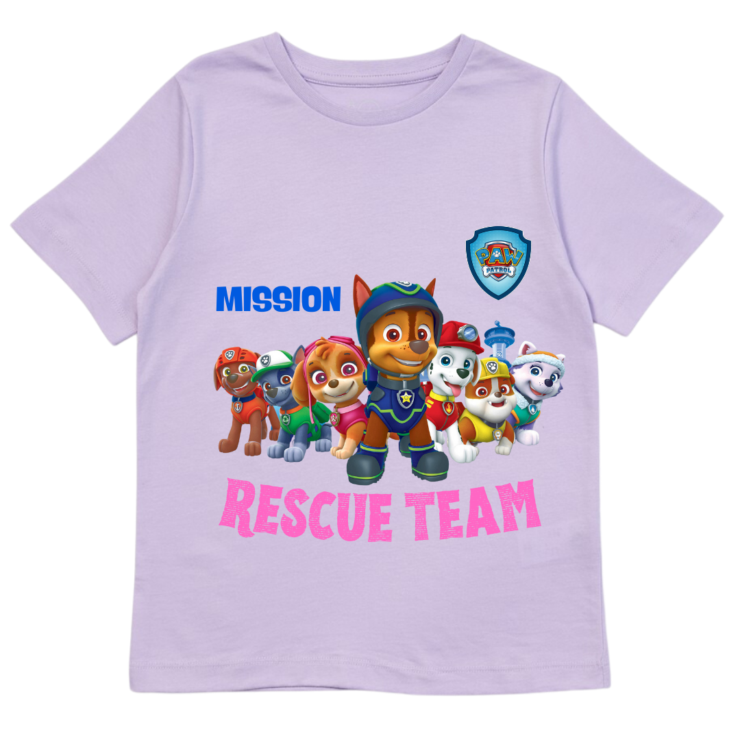 Paw Patrol Mission Rescue Team - Customisable Kids T-shirt