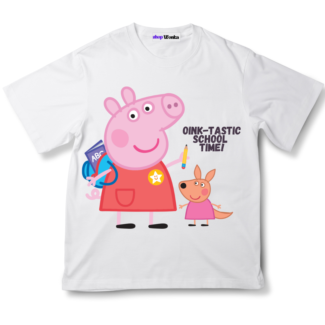 Peppa Pig School Time- Customisable Kids T-shirt 