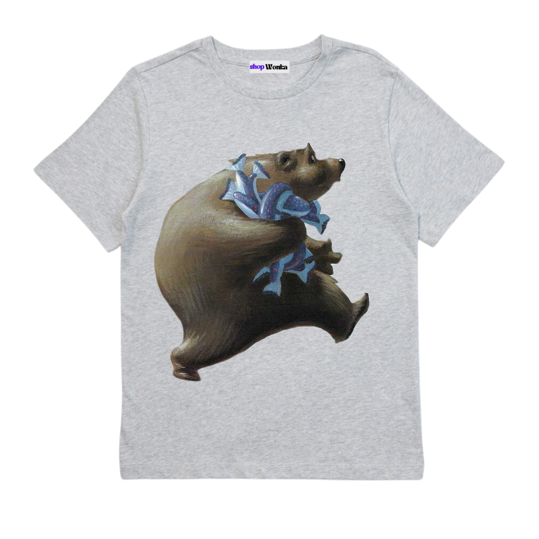 The Very Hungry Bear - Customisable Kids T-shirt (Gray)