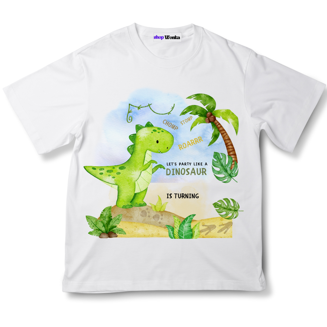 Customisable Birthday T-shirt - Dinosaur Themed