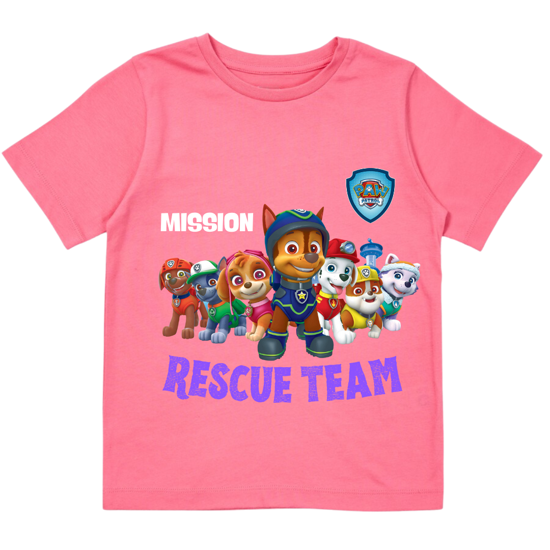 Paw Patrol Mission Rescue Team - Customisable Kids T-shirt