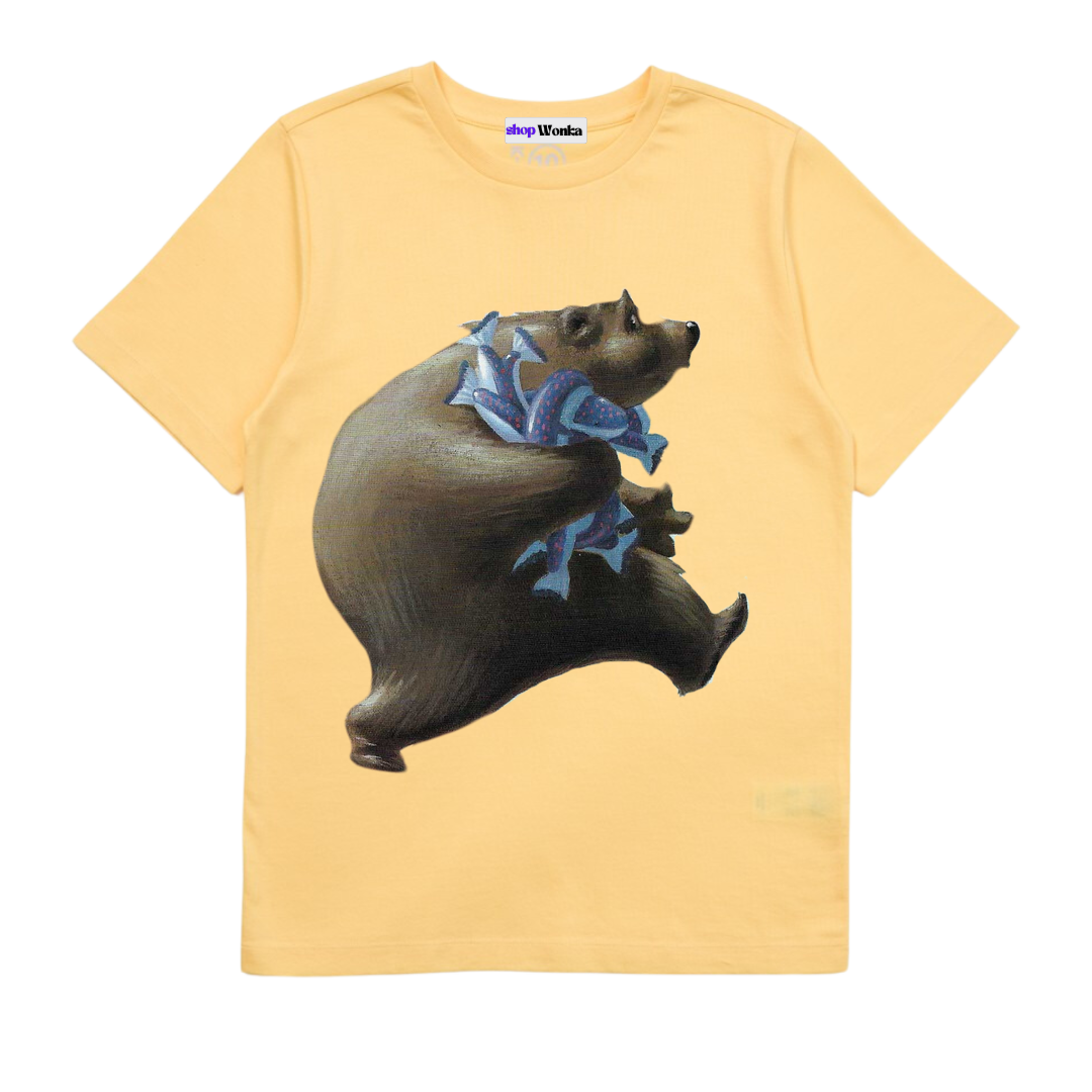 The Very Hungry Bear - Customisable Kids T-shirt (Yellow)