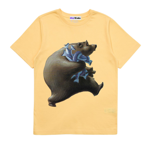 The Very Hungry Bear - Customisable Kids T-shirt (Yellow)