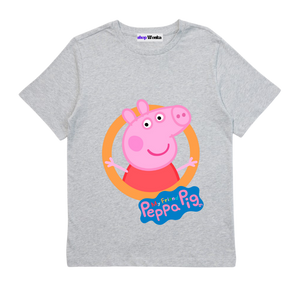 Peppa Pig Oinkastic Day - Customisable Kids T-shirt (Gray)