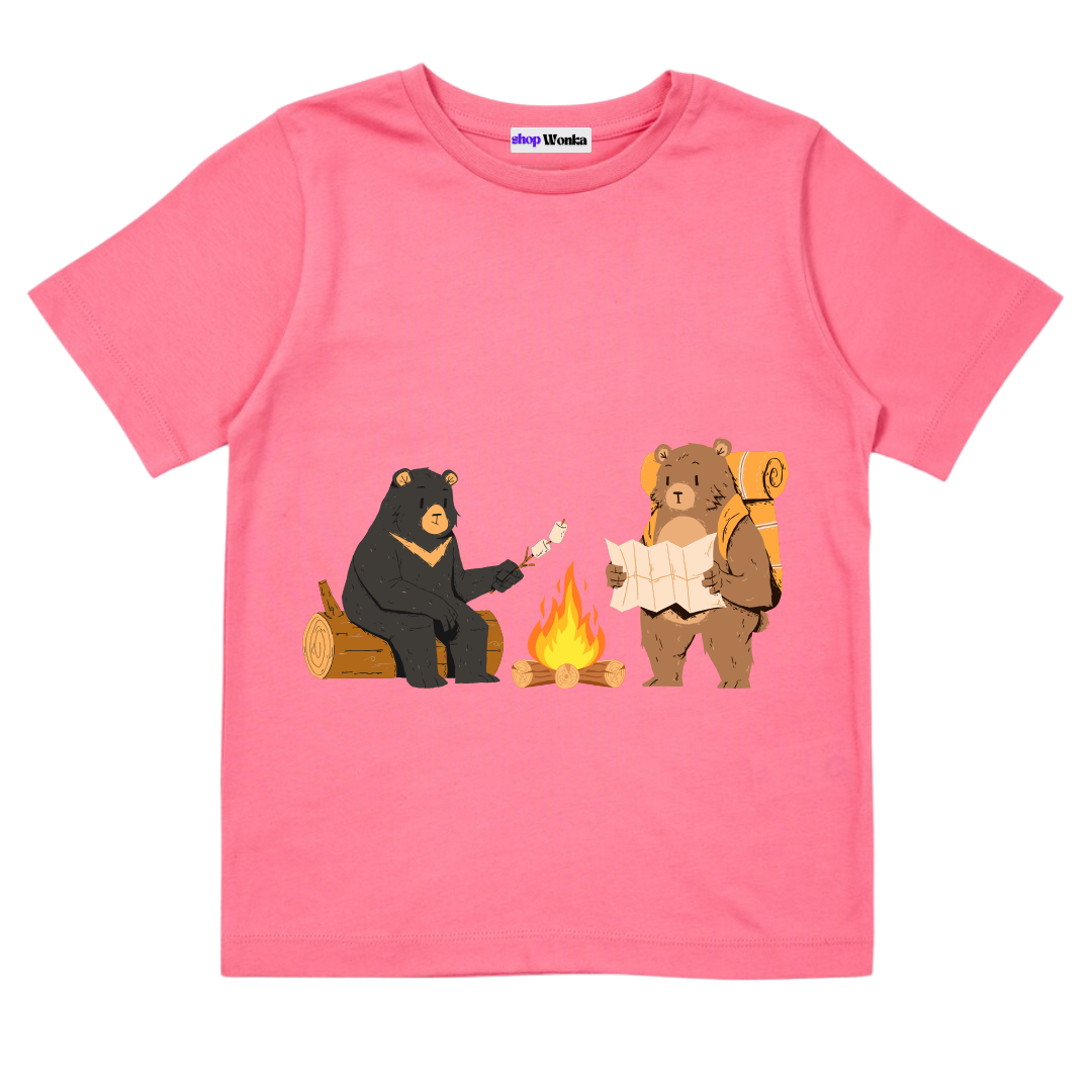 The Very Hungry Bear - Customisable Kids T-shirt (Pink)