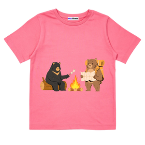 The Very Hungry Bear - Customisable Kids T-shirt (Pink)