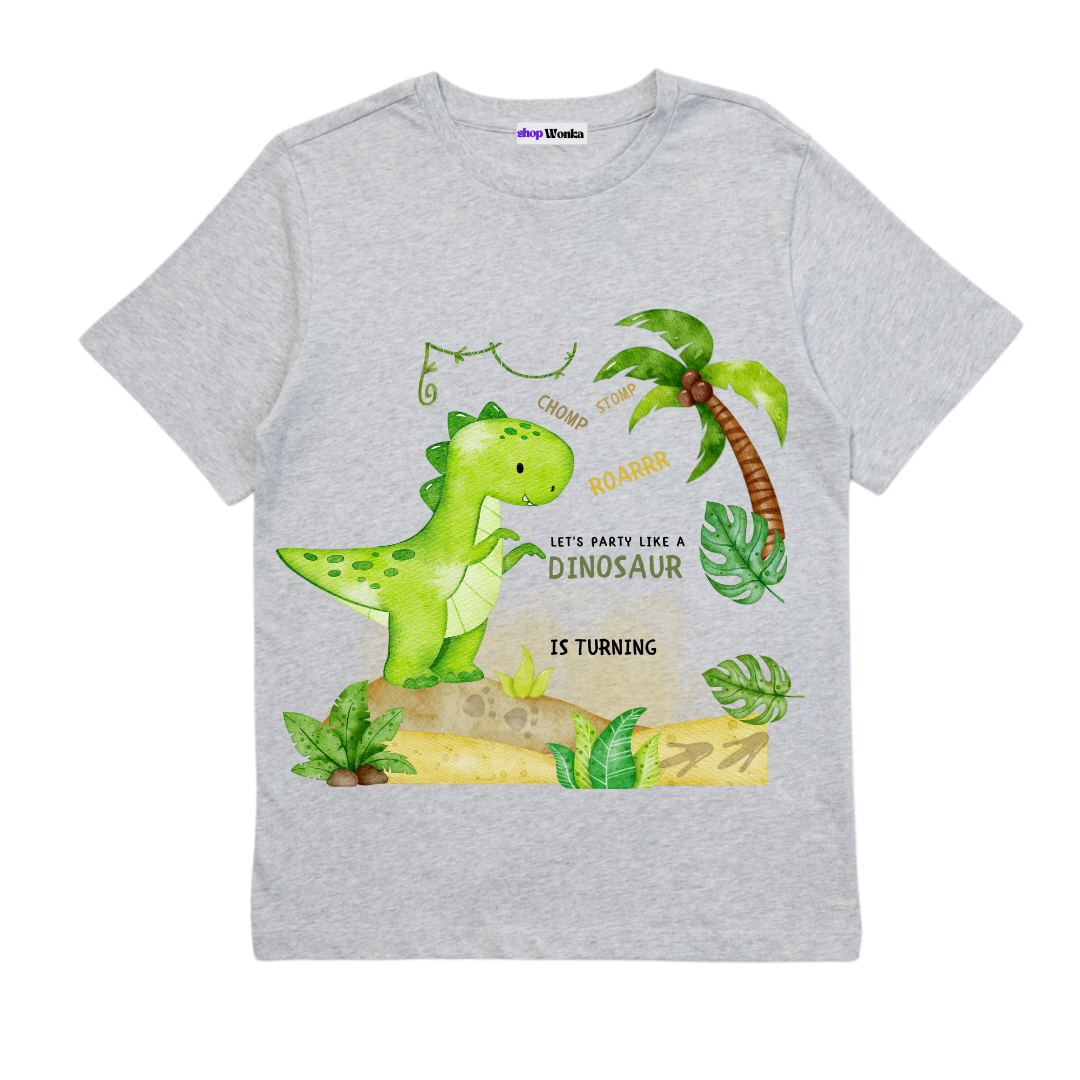 Customisable Birthday T-shirt - Dinosaur Themed