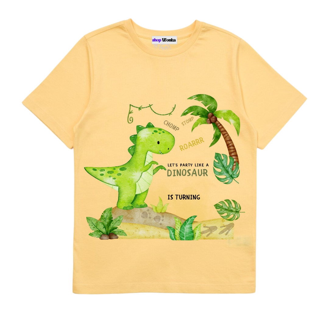 Customisable Birthday T-shirt - Dinosaur Themed