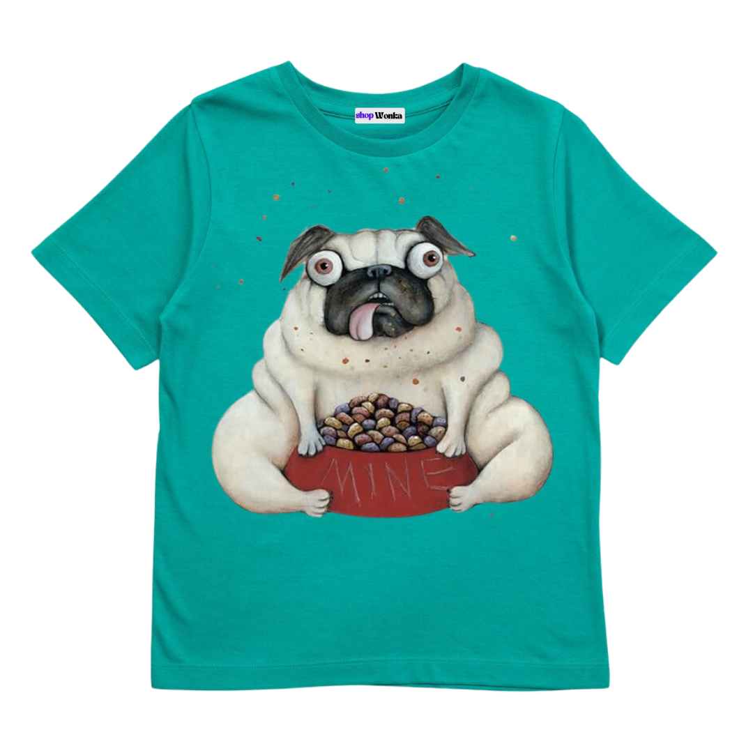 Pig The Pug & Snacks - Kids Customisable T-shirt