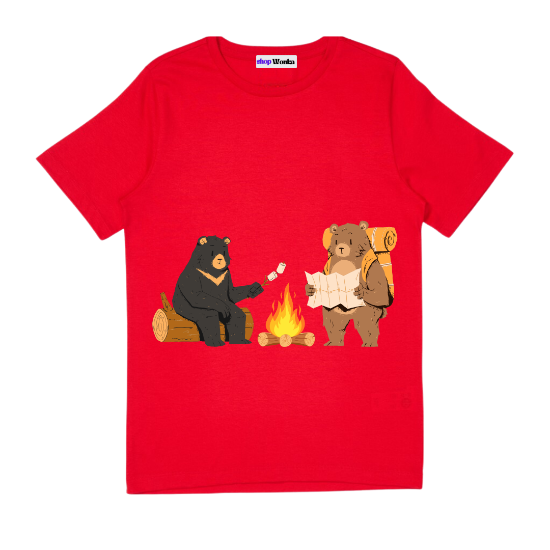 The Very Hungry Bear - Customisable Kids T-shirt (Red)