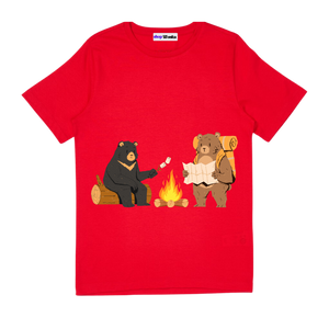 The Very Hungry Bear - Customisable Kids T-shirt (Red)